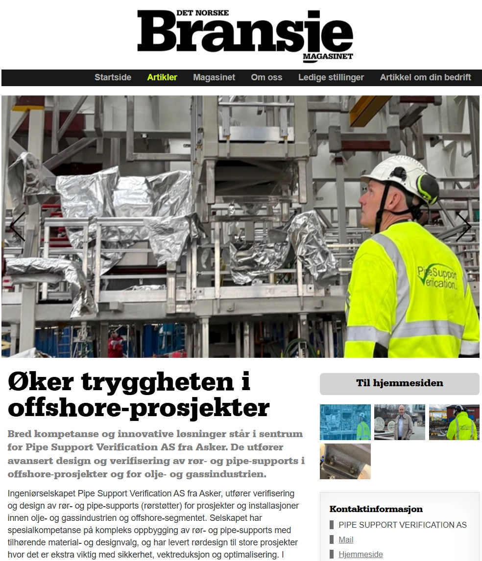 Pipe Support Design - Norsk Bransjemagasin